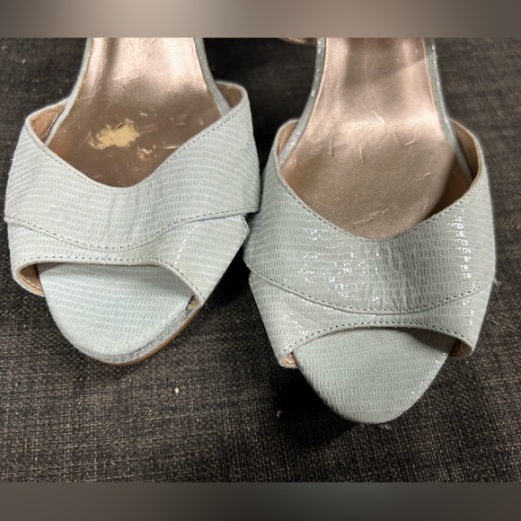 RW&Co blue crocodile print cross strap high heels - Picture 5 of 6